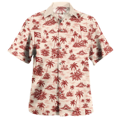 Puerto Rico Hawaiian Shirt Coqui Palm Island Toile