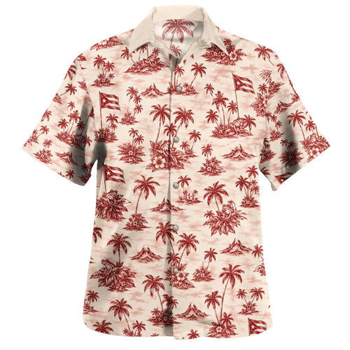 Puerto Rico Hawaiian Shirt Coqui Palm Island Toile