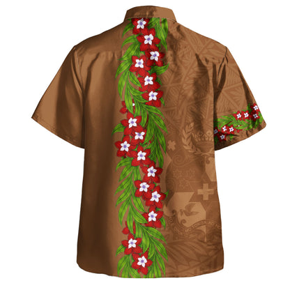 Tonga Hawaiian Shirt Heilala Floral Ngatu Pattern Island Style