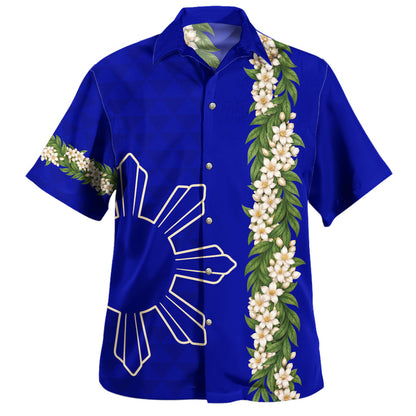 Philippines Filipinos Combo Puletasi And Shirt Sampaguita Flower Sun Pattern Island Style