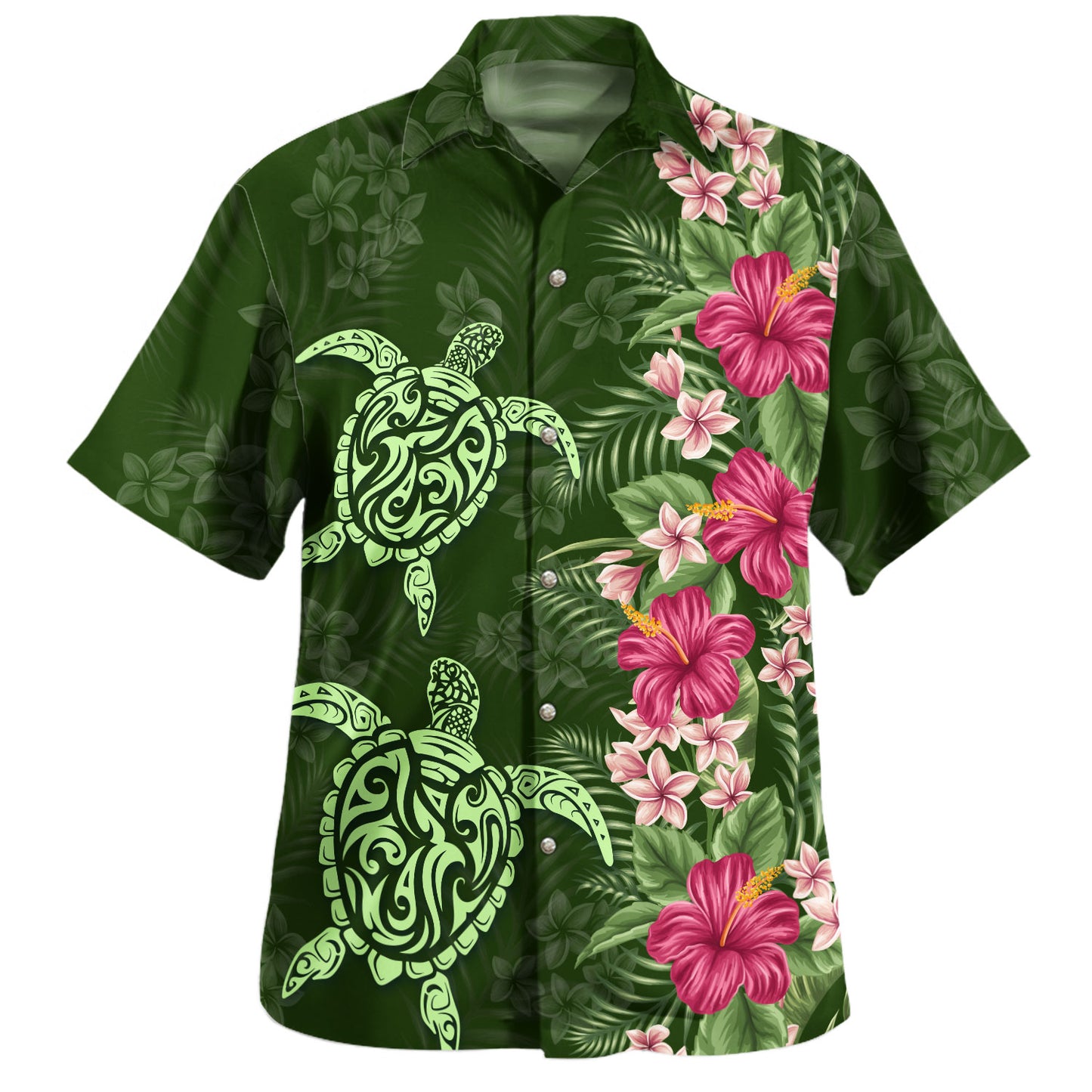 Hawaii Hawaiian Shirt Polynesian Sea Turtle Hibiscus Tropical Style