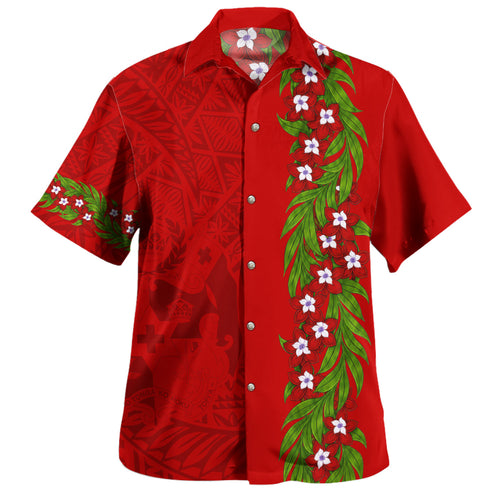 Tonga Hawaiian Shirt Heilala Floral Ngatu Pattern Island Style