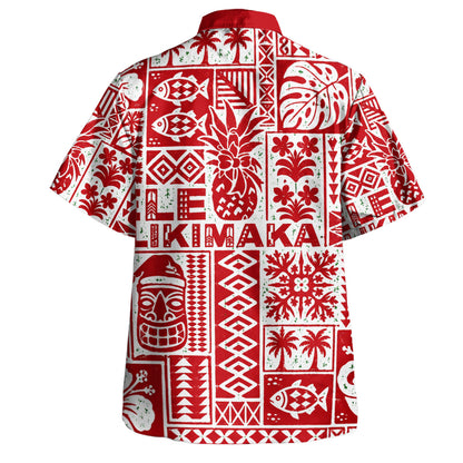 Hawaii Hawaiian Shirt Mele Kalikimaka Tiki Patchwork Christmas