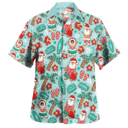 Hawaii Hawaiian Shirt Mele Kalikimaka Gingerbread Aloha Christmas