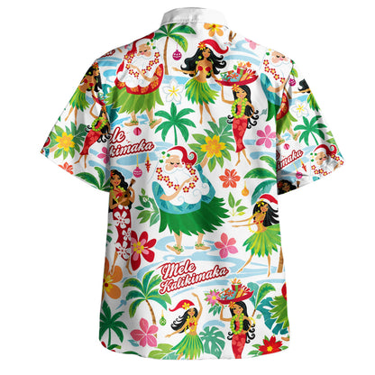 Hawaii Hawaiian Shirt Mele Kalikimaka Hula Holiday Celebration
