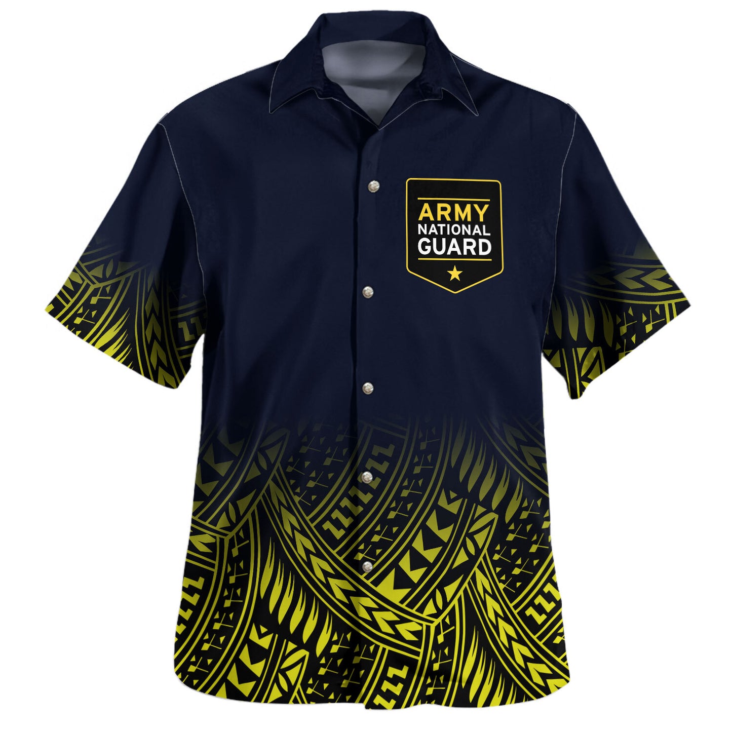 Samoa Hawaiian Shirt Custom Army National Guard Tribal Pattern