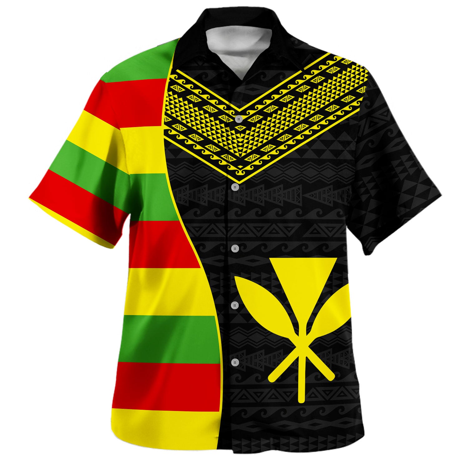 Hawaii Hawaiian Shirt Kanaka Flag Polynesian Tribal Half Style