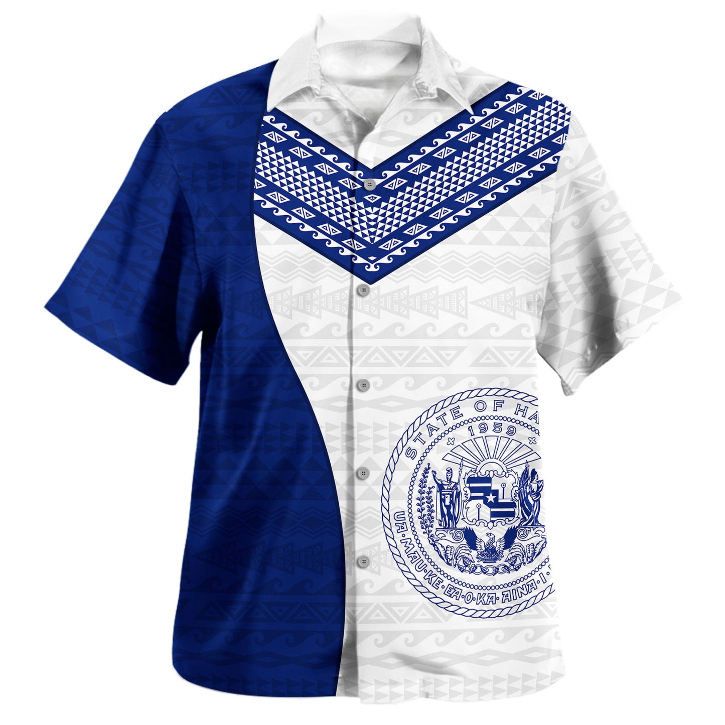 Hawaii Hawaiian Shirt Coat Of Arms Polynesian Tribal Half Style