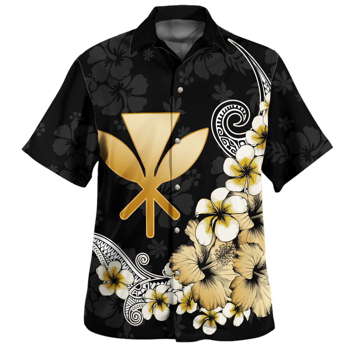 Hawaii Hawaiian Shirt Kanaka Turtle Gold Tropical