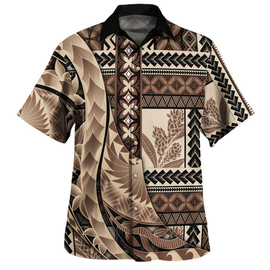 Samoa Hawaiian Shirt Siapo With Polynesia Pattern