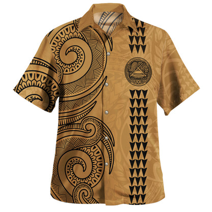 American Samoa Combo Dress And Shirt Polynesia Tattoo Pattern
