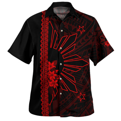 Philippines Filipinos Hawaiian Shirt Star Sunburst Floral Tribal Style