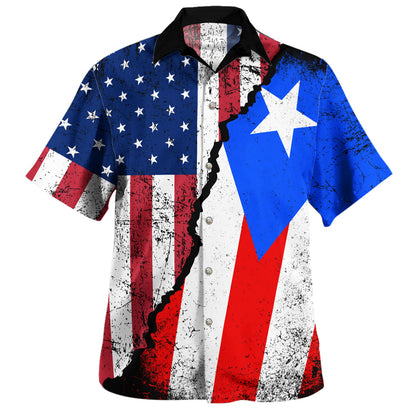 Puerto Rico Hawaiian Shirt American Unity Style