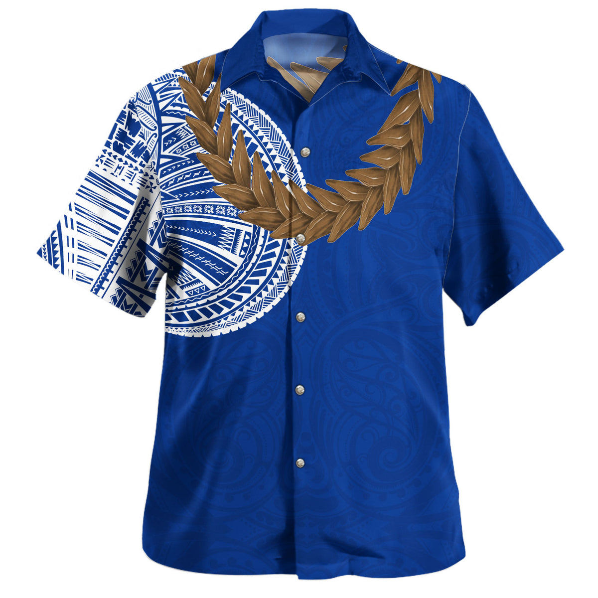 Samoa Hawaiian Shirt Tattoo Roman Reigns With Ula Fala Style Brown