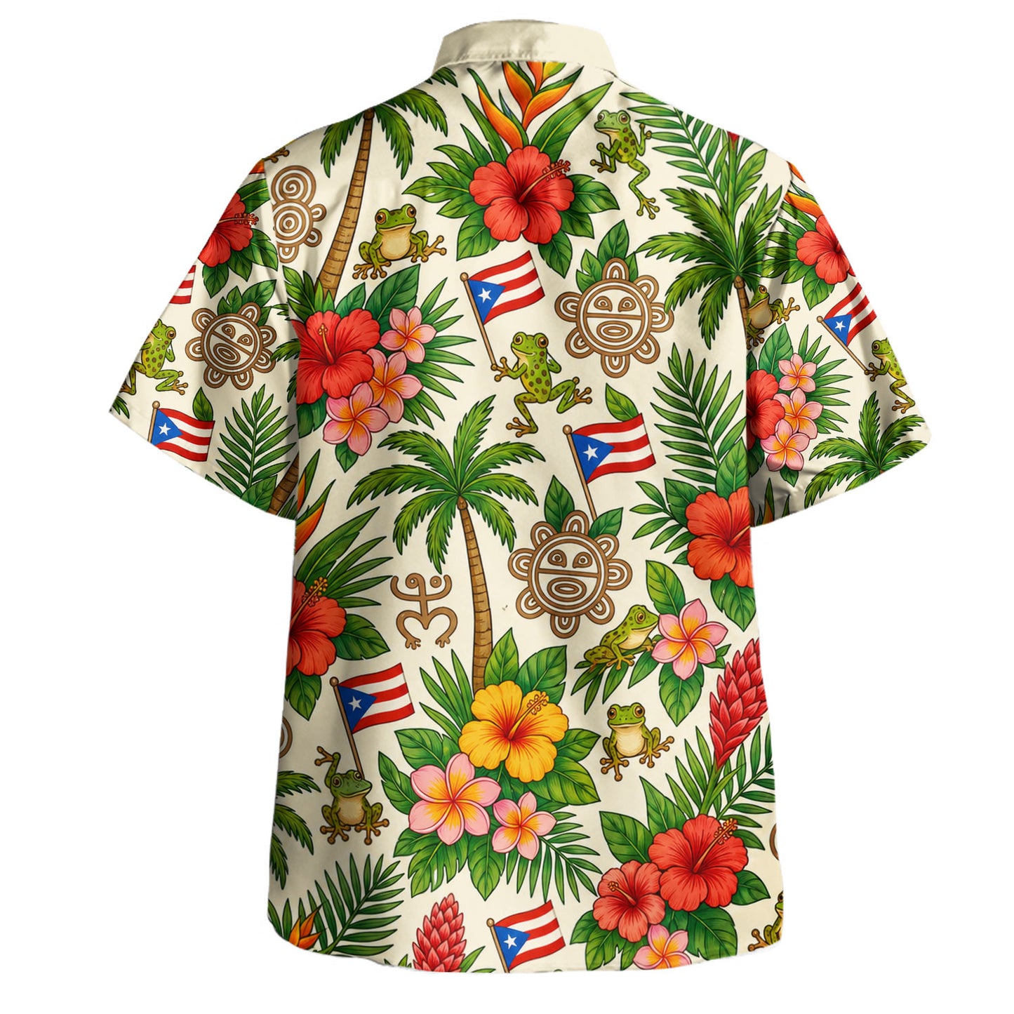 Puerto Rico Hawaiian Shirt Coqui Tropical Island Garden