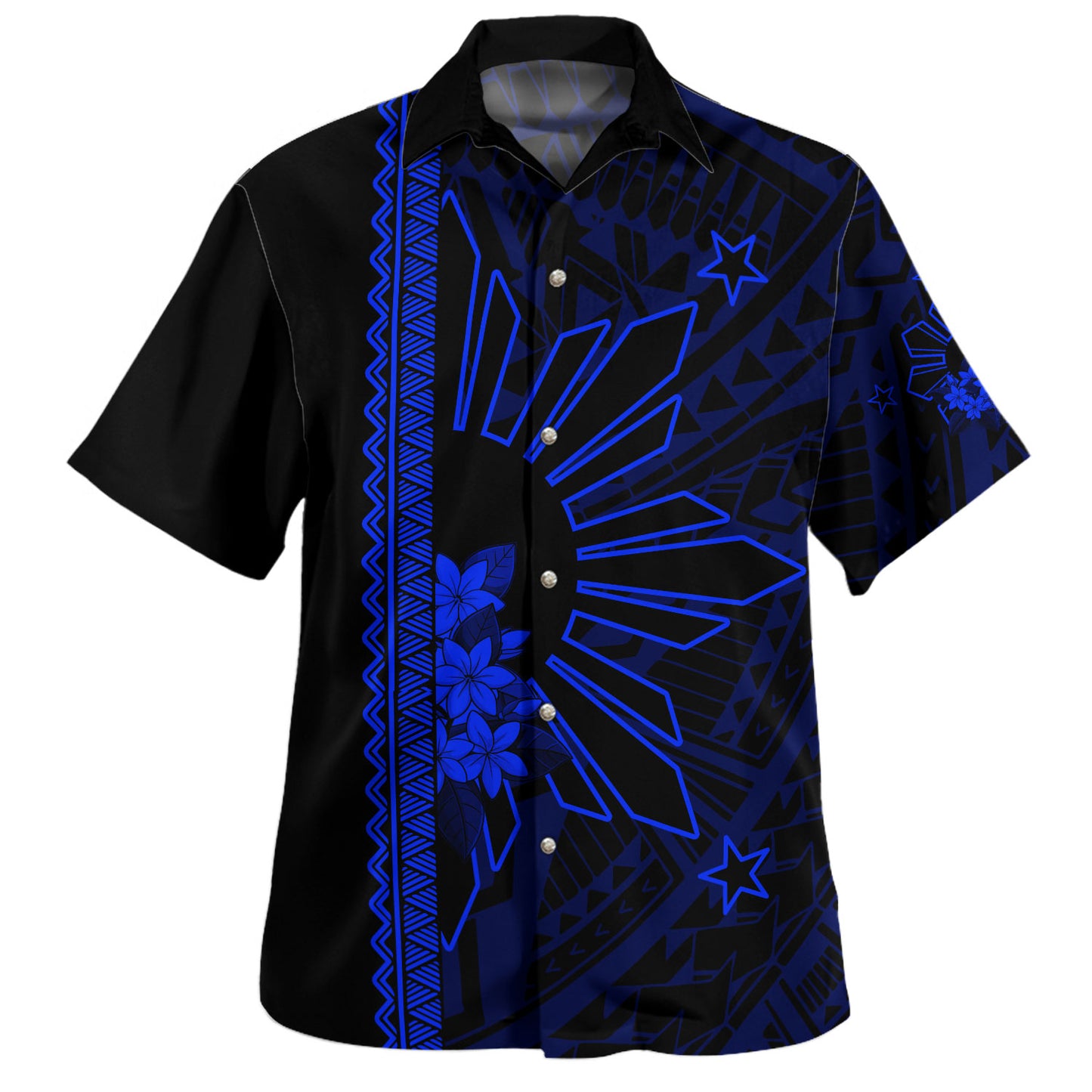 Philippines Filipinos Hawaiian Shirt Star Sunburst Floral Tribal Style