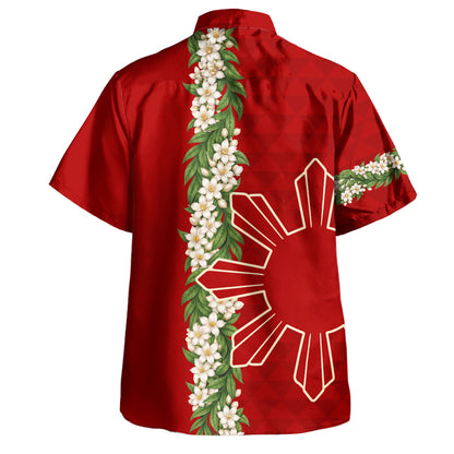 Philippines Filipinos Hawaiian Shirt Sampaguita Flower Sun Pattern Island Style