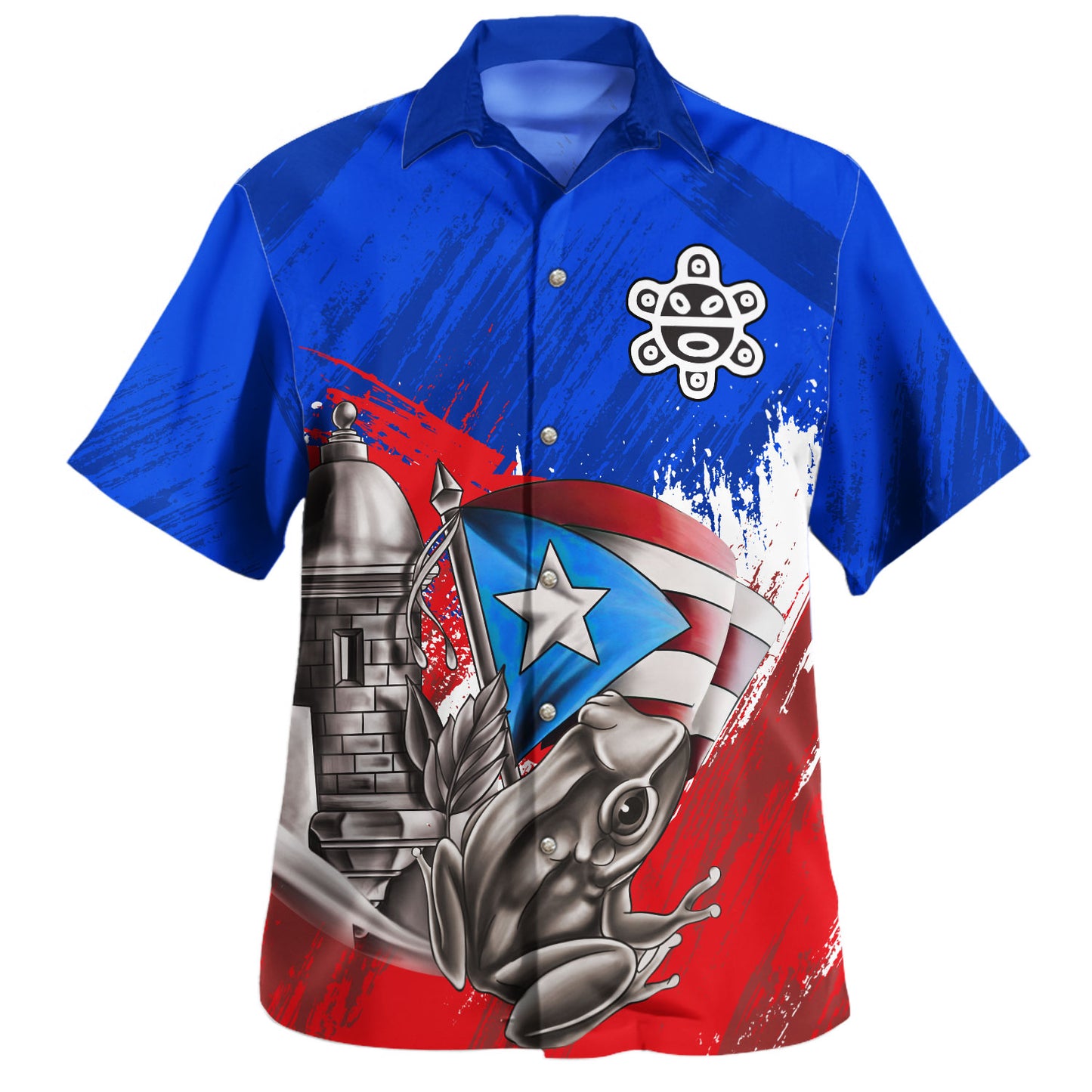 Puerto Rico Hawaiian Shirt Coqui Taino El Morro Boricua Pride