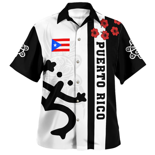 Puerto Rico Hawaiian Shirt Taino Coqui Hibiscus Simple Style