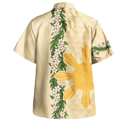 Philippines Filipinos Combo Dress And Shirt Sampaguita Flower Sun Pattern Island Style