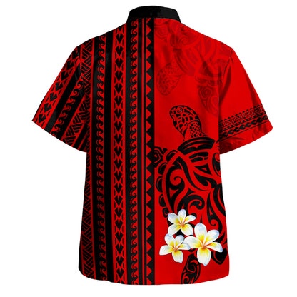 Polynesian Hawaiian Shirt Tribal Polynesian Turtle Plumeria