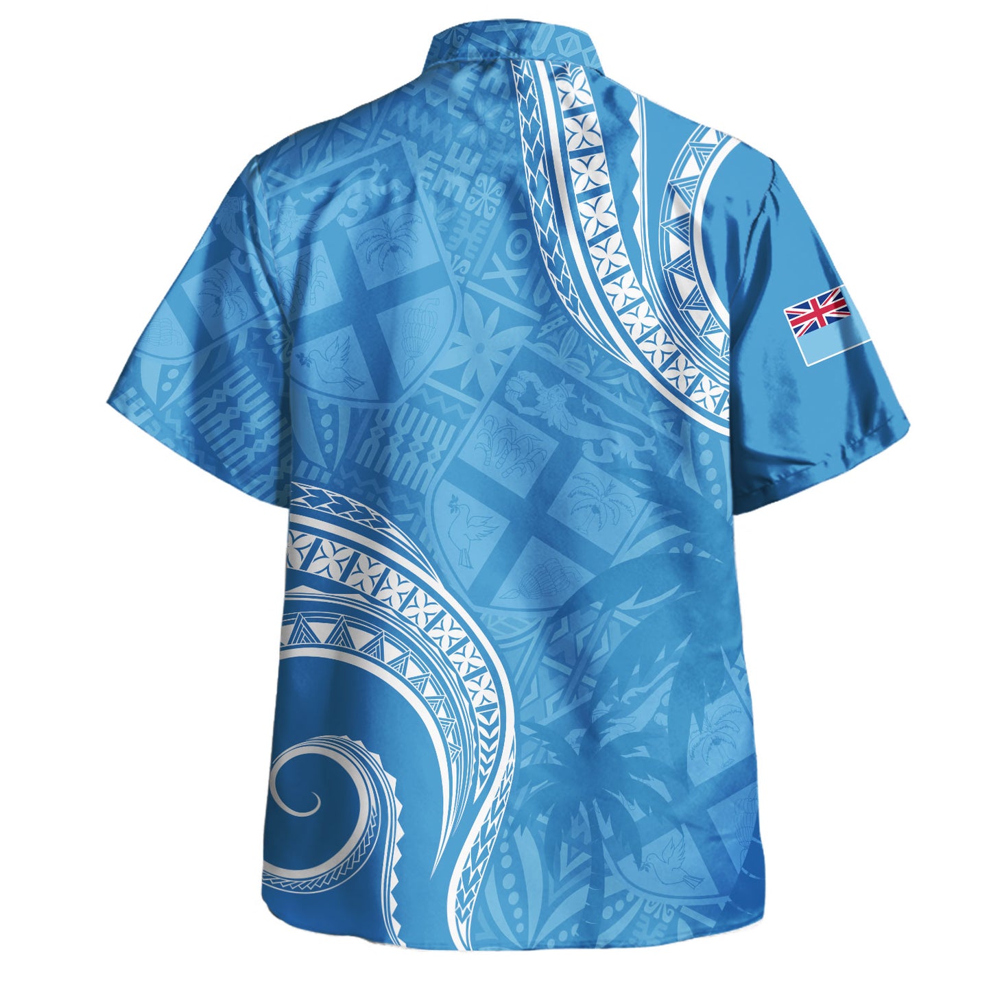 Fiji Hawaiian Shirt Coat Of Arms Ocean Wave Masi Tribal Style