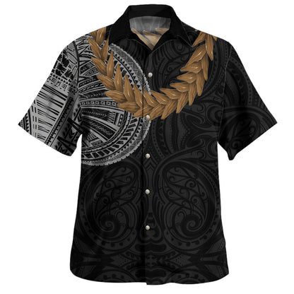 Samoa Hawaiian Shirt Tattoo Roman Reigns With Ula Fala Style Brown