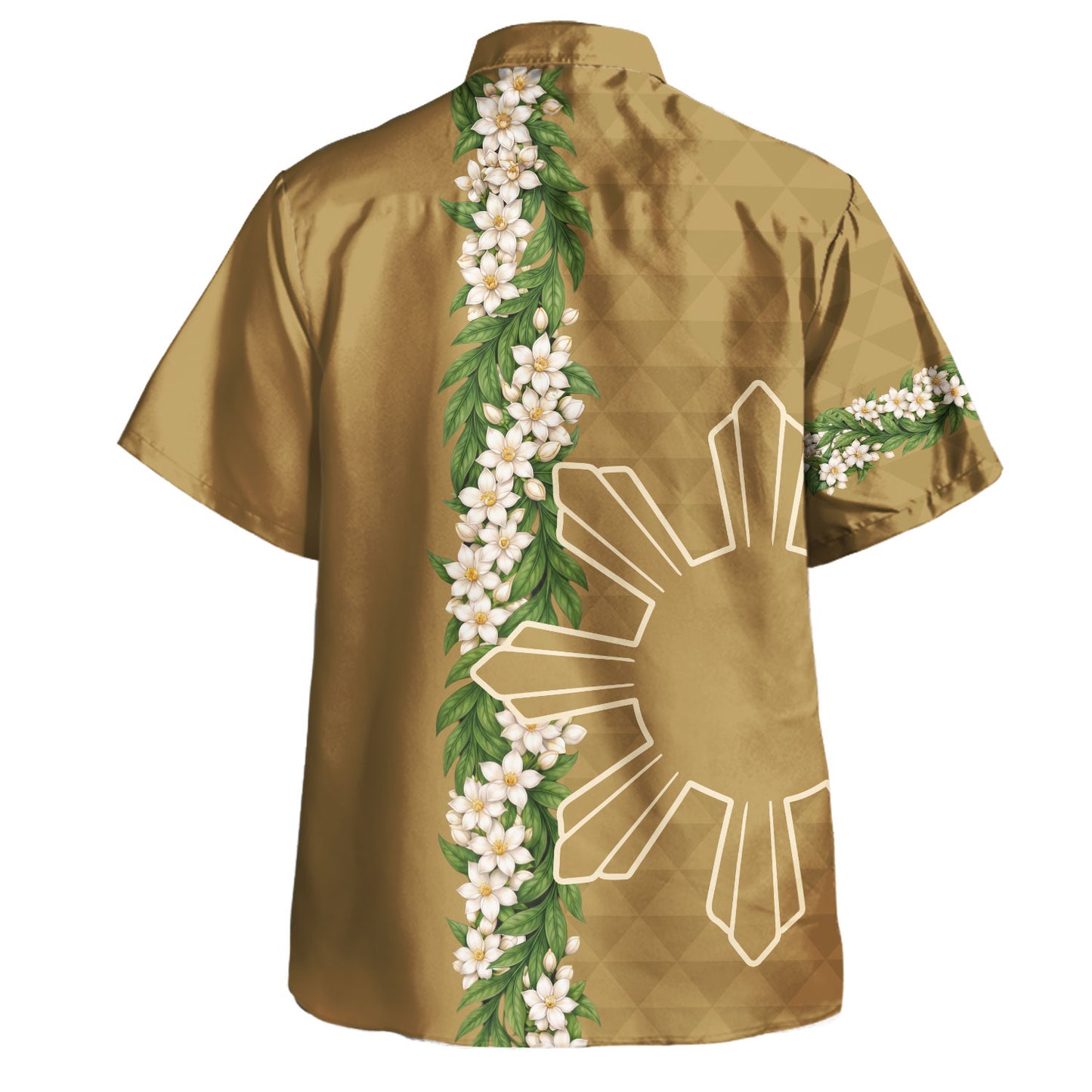 Philippines Filipinos Hawaiian Shirt Sampaguita Flower Sun Pattern Island Style