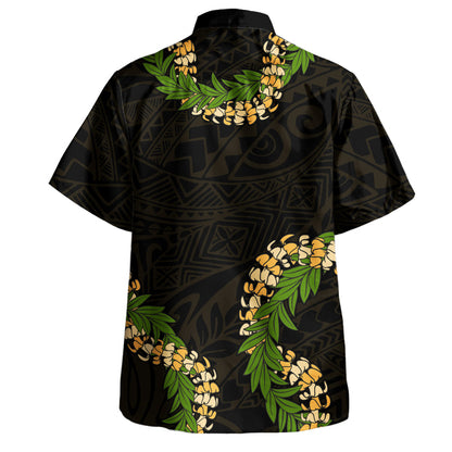 Hawaii Polynesian Combo Dress And Shirt Puakenikeni And Maile Lei Tribal Black