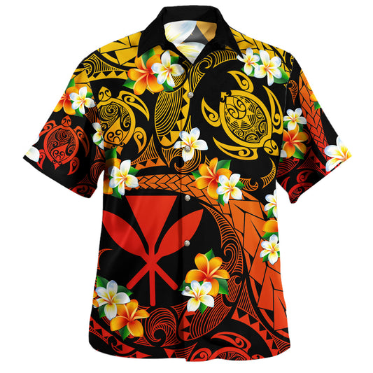 Hawaii Hawaiian Shirt Kanaka Tribal Polynesian Plumeria Flower