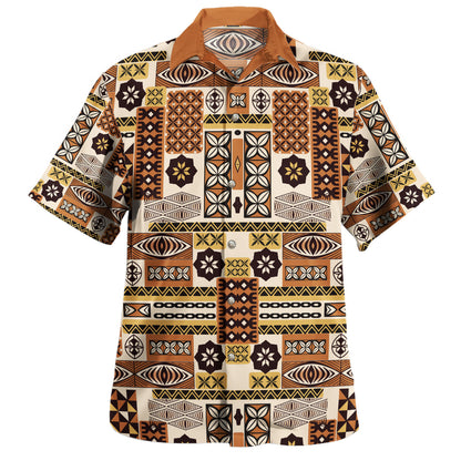 Tonga Combo Puletasi And Shirt Ngatu Tapa Pattern