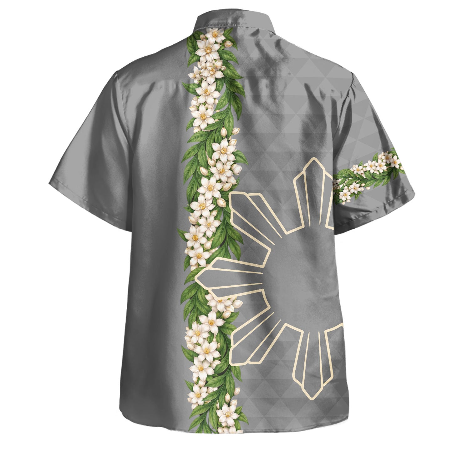 Philippines Filipinos Combo Puletasi And Shirt Sampaguita Flower Sun Pattern Island Style