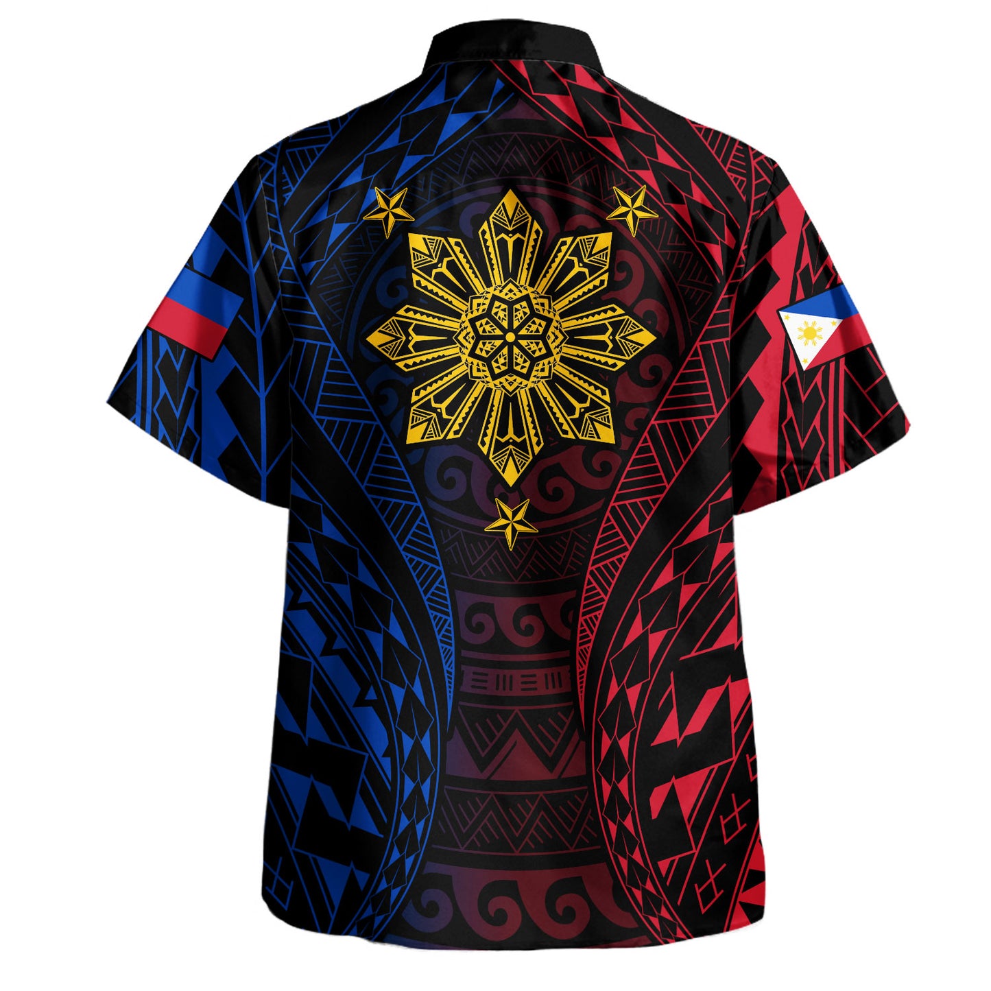 Philippines Filipinos Hawaiian Shirt Sun Flag Tribal Tattoo Pattern