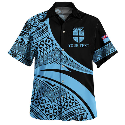 Fiji Hawaiian Shirt Custom Coat Of Arms Flag Masi Tapa Tribal Style