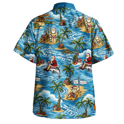 Hawaii Hawaiian Shirt Mele Kalikimaka Tropical Santa Escape Style