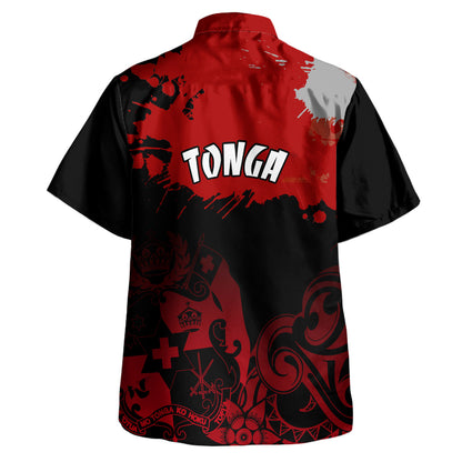 Tonga Polynesian Hawaiian Shirt - Tonga Pride Coat Of Arms