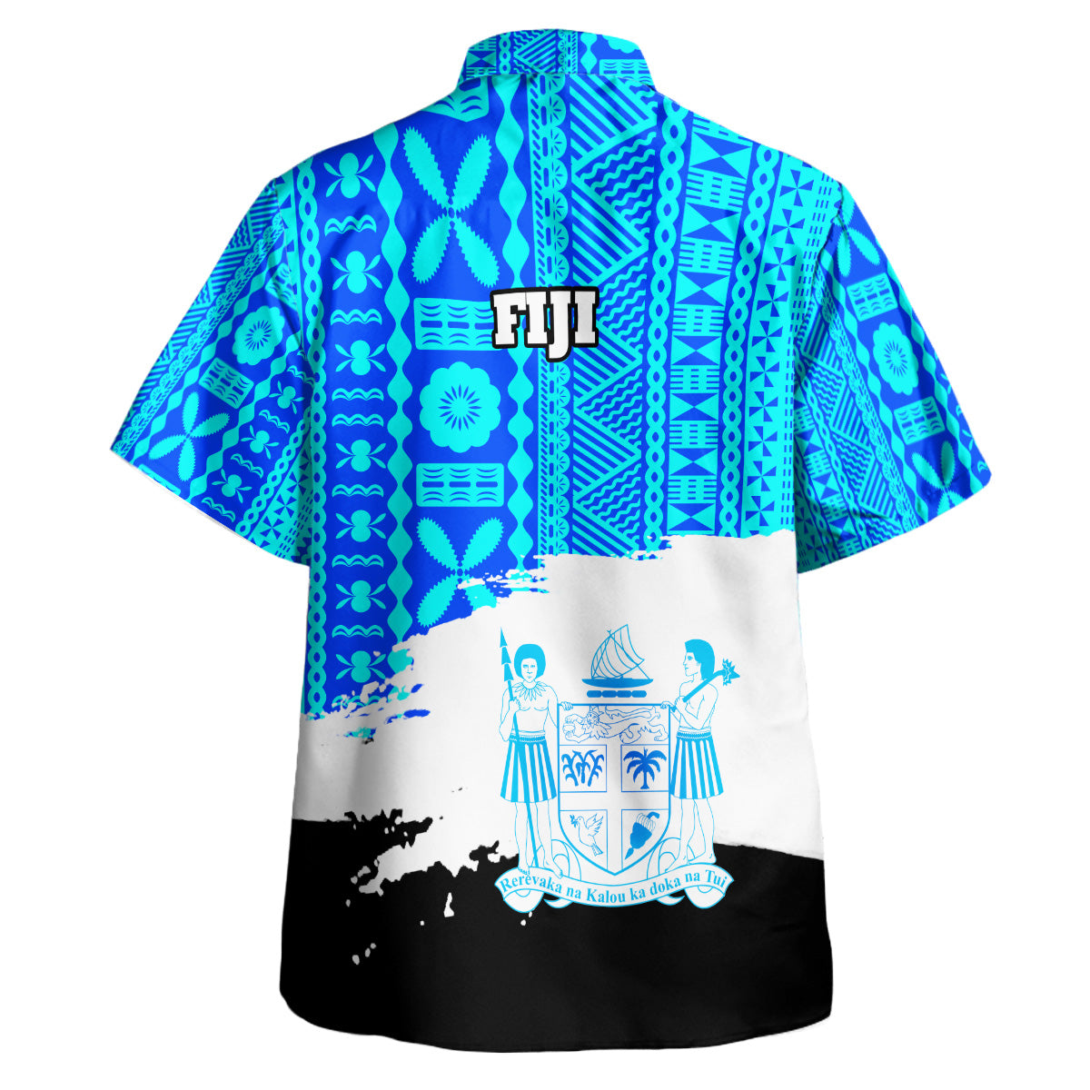 Fiji Polynesian Hawaiian Shirt - Fiji Tapa Brush Tribal Patterns