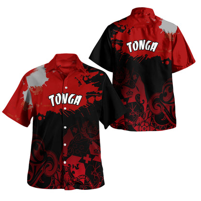 Tonga Polynesian Hawaiian Shirt - Tonga Pride Coat Of Arms