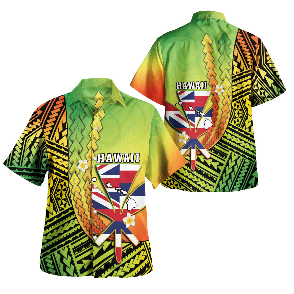 Hawaii Polynesian Hawaiian Shirt - Hawaii Coat Of Arms Polynesian Reggae Hawaiian Shirt