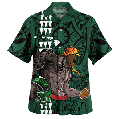 Hawaii Hawaiian Shirt Map Kanaka Football Style