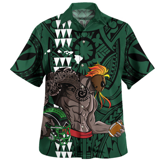 Hawaii Hawaiian Shirt Map Kanaka Football Style