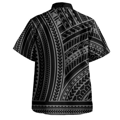 Polynesian Hawaiian Shirt Polynesia Pattern Grey