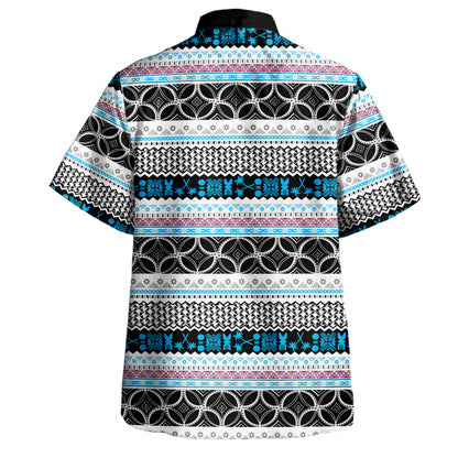 Fiji Hawaiian Shirt Tapa Pattern Style Vintage
