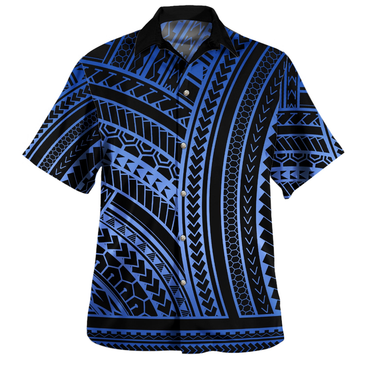 Polynesian Hawaiian Shirt Polynesia Pattern Blue