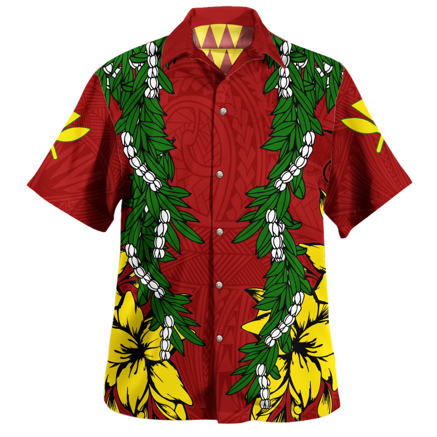 Hawaii Hawaiian Shirt Ti Leaf Lei Polynesian