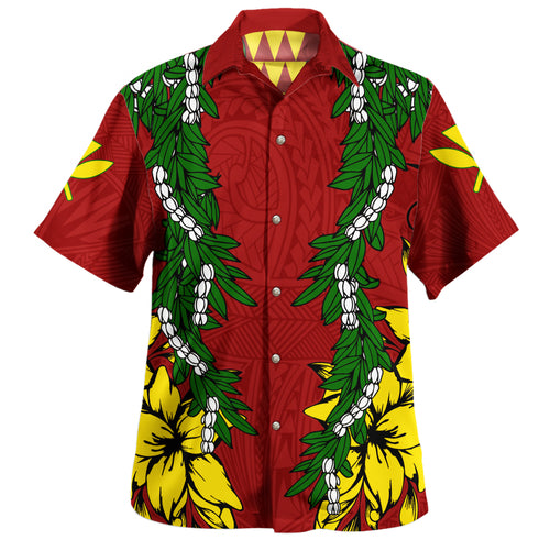 Hawaii Hawaiian Shirt Ti Leaf Lei Polynesian