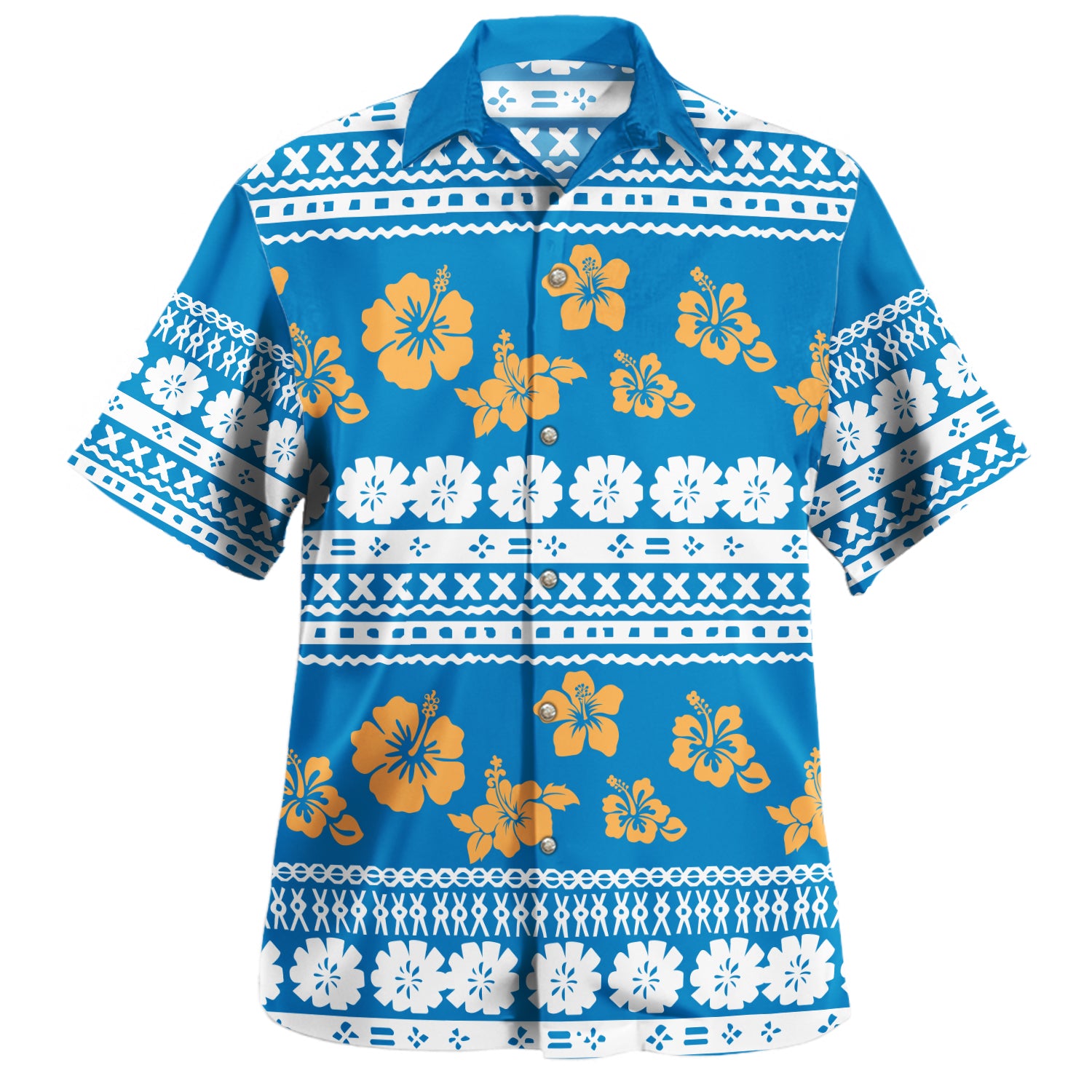 Fiji Hawaiian Shirt Tapa Flower Fabric Print
