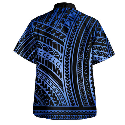 Polynesian Hawaiian Shirt Polynesia Pattern Blue
