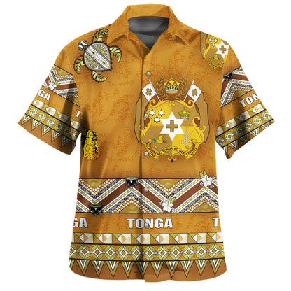 Tonga Combo Off Shoulder Long Dress And Shirt Coat Of Arms Clothes Vintage