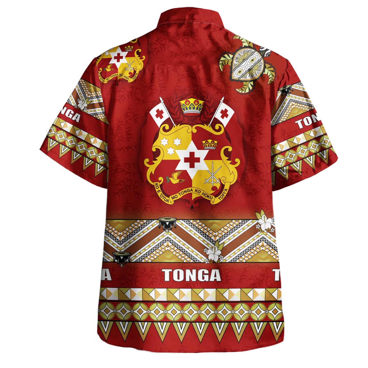 Tonga Hawaiian Shirt Coat Of Arms Clothes Vintage Red